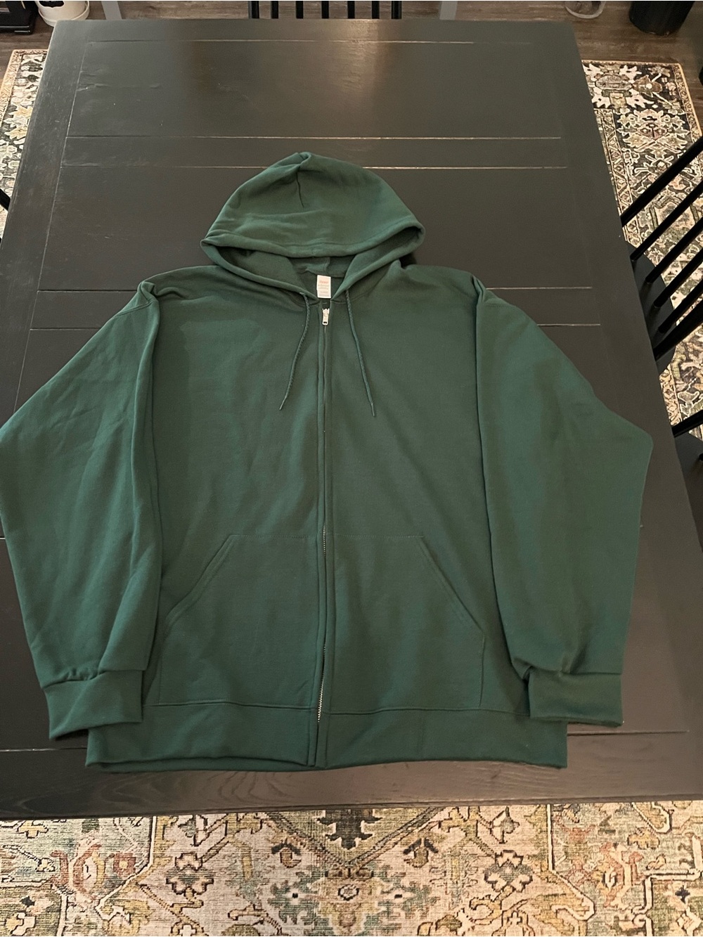 Hanes Men's Dark Green Full-Zip Hoodie